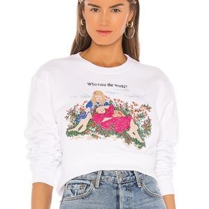 GRLFRND crop white sweater